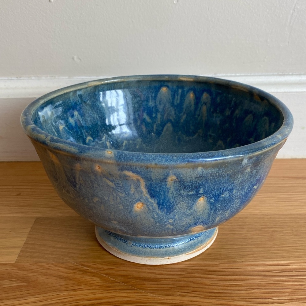 LAST CHANCE Blue glaze studio pottery bowl